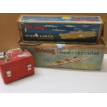 Two boxed Tri-ang electric powered model ships, MS British Adventurer Cargo Ship with unboxed