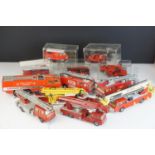 Group of 15 loose diecast fire service vehicles, some playworn, to include Dinky, Matchbox, Corgi