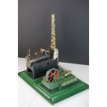 German stationary steam engine plant on green base, base 15" x 10" approx, vg condition