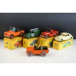 Four boxed Dinky diecast models to include 158 Riley Saloon in white, 261 Telephone Service Van, 340