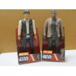 Star Wars - Two boxed Jakks Pacific 18 inch figures to include Han Solo and Finn (missing blaster)