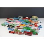 38 Mid 20th C Dinky & Corgi diecast models, some play wear, some repaints, gd overall, include Corgi