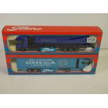 Two boxed 1/50 Tekno diecast haulage models featuring The British Collection 66 Omega 03/1998 &