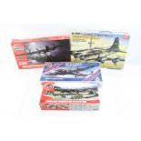 Four boxed & unmade plastic model kits to include 3 x 1/72 Airfix (WWI RAF Bomber Re-Supply Set,