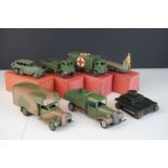 Three Dinky diecast military vehicles to include Army Wagon, Reconnaissance Car & Military Ambulance