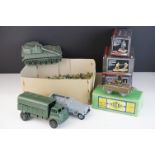 Collection of plastic military figures and vehicles mainly Airfix plus a boxed Astra O gauge