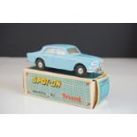 Boxed Triang Spot On 216 Volvo 122.S diecast model in pale blue, some paint chips and play wear