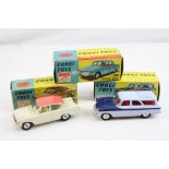 Two boxed Corgi diecast models to include 234 Ford Consul Classic in cream with pin roof and 424