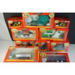 Nine boxed Britains 1:32 scale farming machines/accessories, to include 00051 Vicon Round Baler,