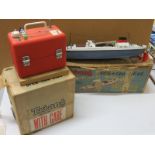 Boxed Tri-ang radio controlled Cargo Ship MS British Adventurer, in used condition, with