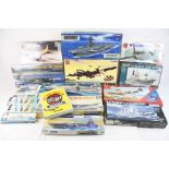 15 boxed model kits including Airfix Wellington B. III, Flying Fortress, Lynx HAS3, Bismarck,