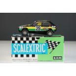 Boxed EXIN (Spanish) Scalextric 4061 Ford Fiesta BP slot car with instructions, appears vg