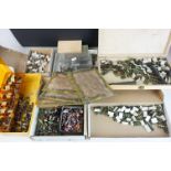 Collection of miniature metal and plastic war gaming vehicles and accessories, painted, vg quality