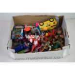 Group of retro mainly circa 80s/90s figures to include G1 Hasbro Takara Transformers, Kenner The