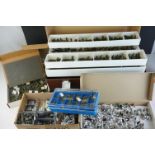 Collection of miniature metal and plastic war gaming vehicles and accessories, painted, vg quality