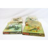 Four boxed Dinky fighter aircraft, to include 726 Messerschmitt B.f 109E, 734 P47 Thunderbolt, 739