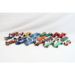 23 Original mid 20th C Dinky diecast model racing cars, some play wear and repainting, to include