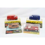Four boxed / cased Dinky diecast models to include 224 Mercedes Benz C.111 in metallic red, 178 Mini
