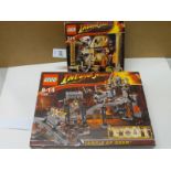 Two boxed Lego Indiana Jones sets to include 7199 The Temple of Doom (missing mini figures except