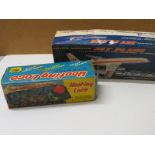 Two boxed tin plate battery operated toys to include Fairylite Hooting Loco and Marx (Japan) Jet