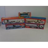 Five Tekno diecast models, with unmatched boxes, to include MG Industries Tanker, DB Parcel