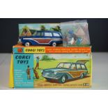 Boxed Corgi 440 Ford Consul Cortina Super Estate Car diecast model complete with both golfers and