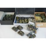 Collection of miniature metal & plastic war gaming vehicles and accessories, painted