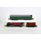 Hornby OO gauge Princess Elizabeth 4-6-2 LMS locomotive in maroon and a Hornby R157 Power Car both