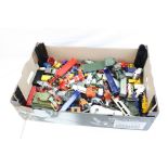 Quantity of play worn diecast models featuring various scales to include Matchbox, Dinky and