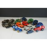 16 Triang Minic tin plate and plastic clockwork models to include commercial, road, racing and