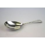 George III silver caddy spoon, fig shaped bowl, initialled terminal, makers Peter & William Bateman,