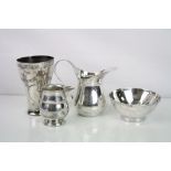 Silver sparrow beak milk jug of baluster form raised on circular foot, makers Mappin & Webb,