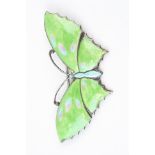 Early 20th century enamelled silver butterfly brooch, blue, green and purple enamel, stamped silver,