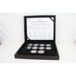 Cased The 1953 Coronation Proof Set complete with 10 coins, all contained within pods, coins from