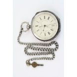 Late Victorian silver centre seconds chronograph open face key wind pocket watch by J Hargreaves &