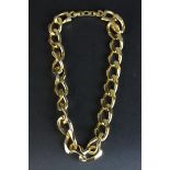 Christian Dior vintage heavy flat curb link necklace, circa 1980s, gilt metal, length approx 45cm