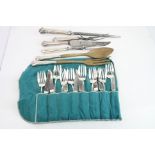 Silver flatware to include silver handled knives and forks for eight place settings, silver
