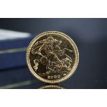 A Royal Mint United Kingdom 2000 Millenium Half Sovereign in presentation case