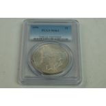 A United States Of America 1896 silver Morgan dollar. PCGS Graded 61.