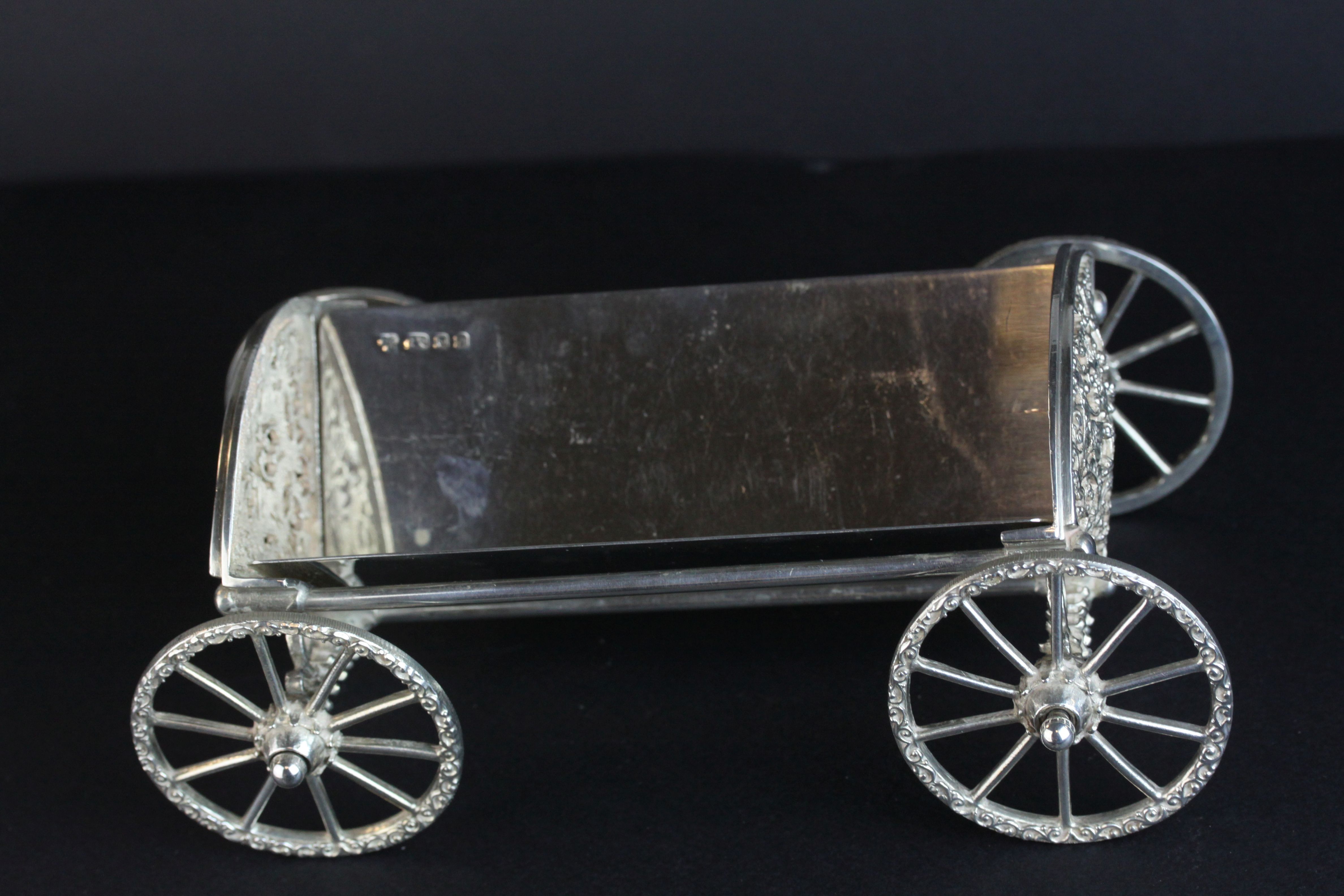 Victorian silver double ink and pen desk stand, the central compartment with cast Sphinx surmount - Image 19 of 20