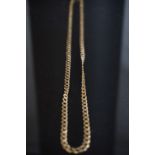 9ct rose gold flat curb link necklace with 9ct yellow gold lobster clasp, length approx 51cm