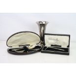 George V silver teaspoon and fork christening set, makers James Deakin & Sons, Sheffield 1930 and