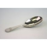 Silver caddy spoon, reeded design, makers Turner & Simpson Ltd, Birmingham 1968, length approx 9.5cm