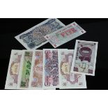 Banknotes - Eight British Armed Forces notes to include 5p, 10p, 50p, 4 x £1 & £5, near mint