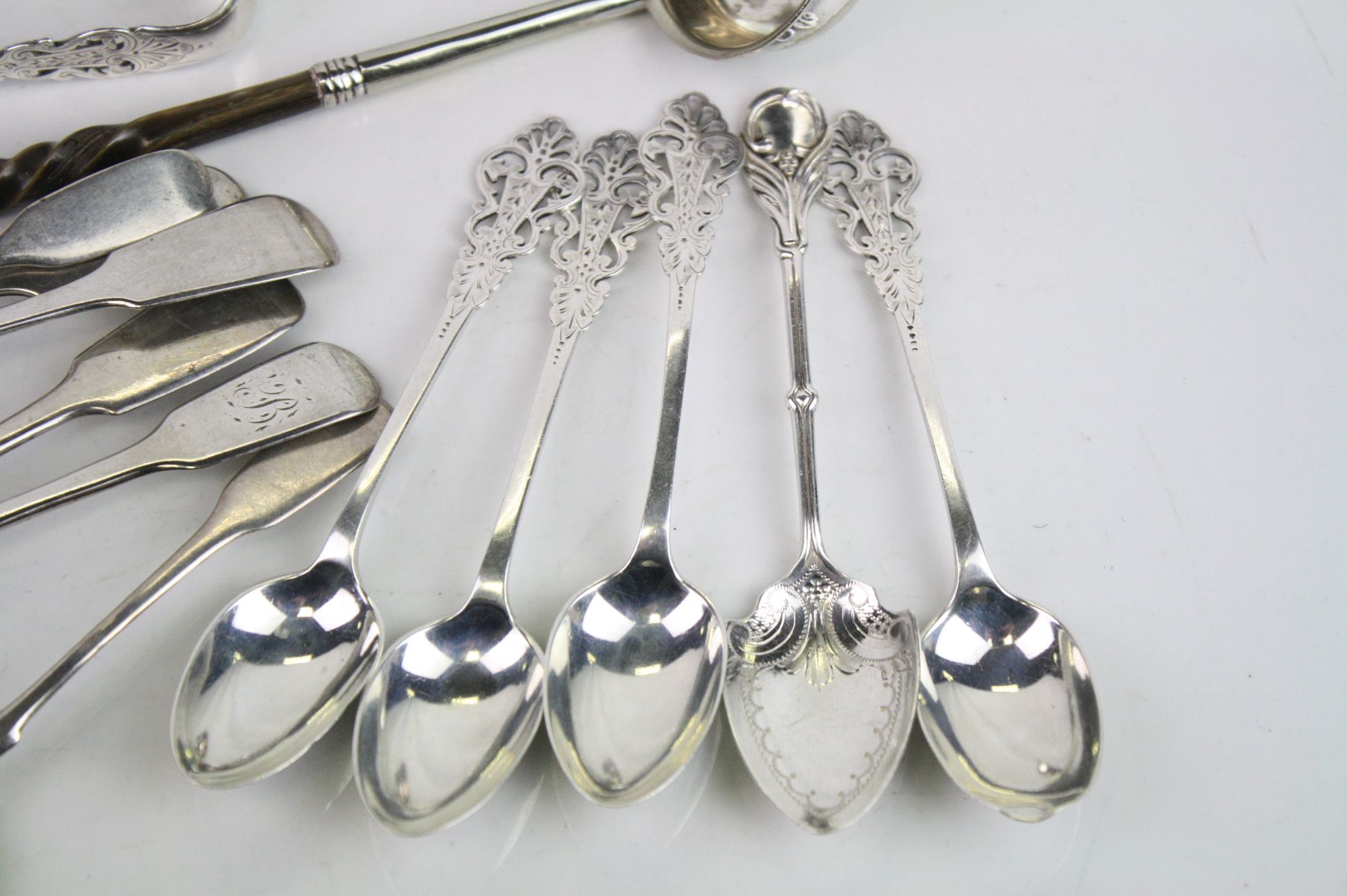 Three early Victorian silver gilt salt spoons, fiddle pattern, makers Thomas Byrne, Exeter 1844; - Image 2 of 4