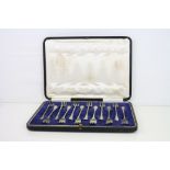 Set of twelve George V silver pickle forks, initialled terminal, makers Atkin Brothers, Sheffield