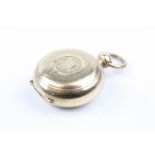 Gold plated sovereign holder, engine turned decoration, missing press catch to finial