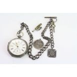 Skarratt & Co of Worcester Victorian silver open face key wind pocket watch, white enamel dial and