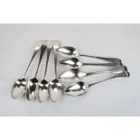 Four George III silver teaspoons, Old English Pattern, initialled terminal, makers Peter, Ann &