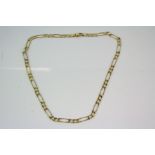 18ct yellow gold figaro link chain necklace, length approx 59cm